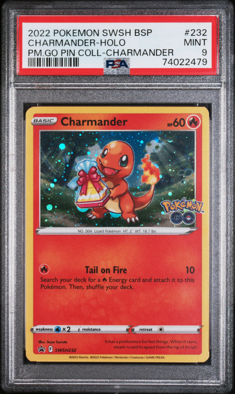 2022 Pokemon Swsh Black Star Promo Charmander-Holo #232 PSA 9