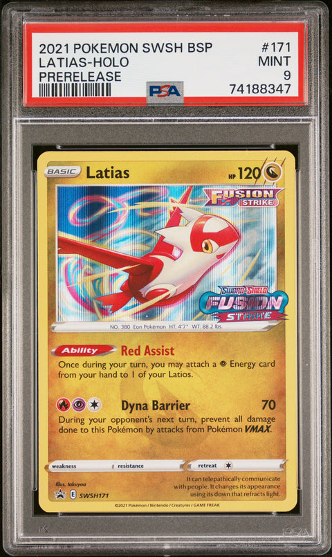 2021 Pokemon Swsh Black Star Promo Latias-Holo #171 PSA 9