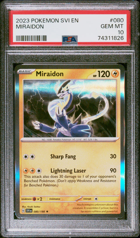 2023 Pokemon Svi En-Scarlet & Violet Miraidon #080 PSA 10