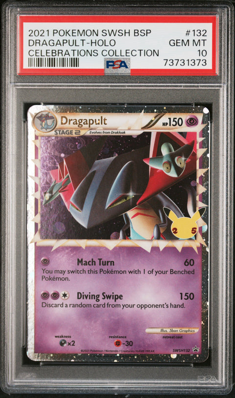 2021 Pokemon Swsh Black Star Promo Dragapult-Holo #132 PSA 10