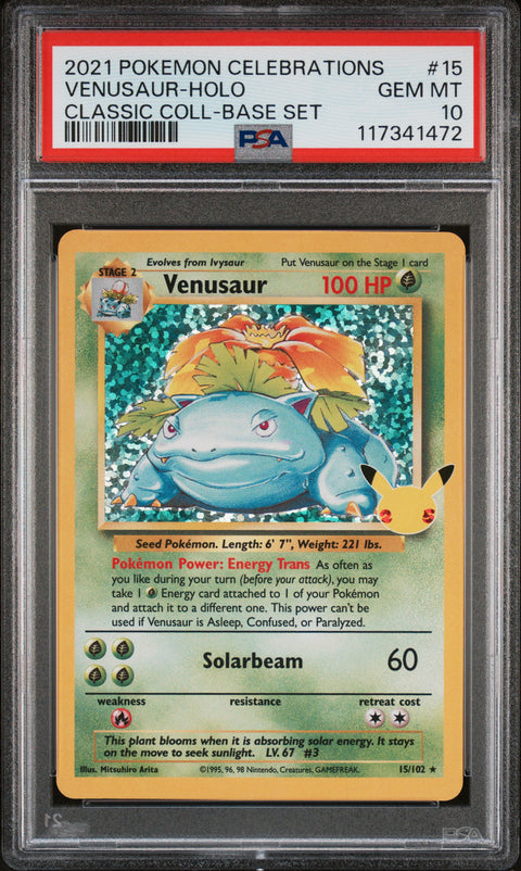 2021 Pokemon Celebrations Classic Collection Venusaur-Holo #15 PSA 10