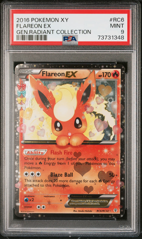 2016 Pokemon Xy Generations Radiant Collection Flareon Ex #RC6 PSA 9