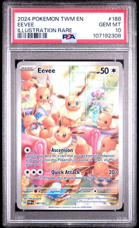 2024 Pokemon Twm En-Twilight Masquerade Eevee #188 PSA 10