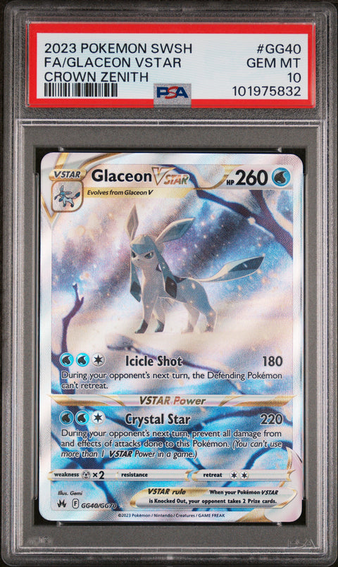 2023 Pokemon Sword And Shield Crown Zenith Fa/Glaceon Vstar #GG40 PSA 10