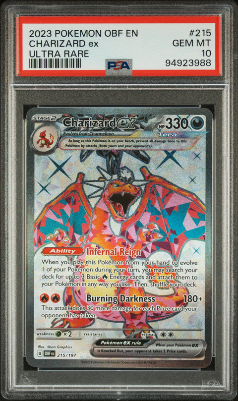 2023 Pokemon Obf En-Obsidian Flames Charizard Ex #215 PSA 10