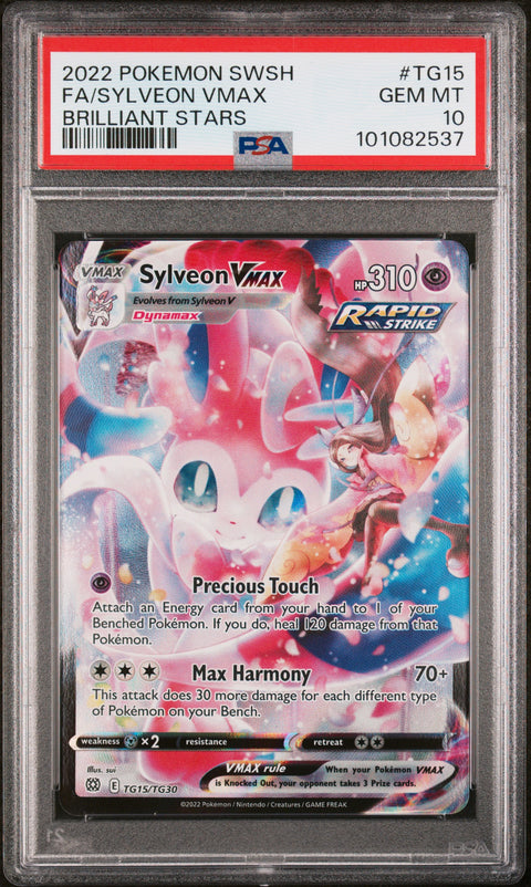 2022 Pokemon Sword & Shield Brilliant Stars Fa/Sylveon Vmax #TG15 PSA 10