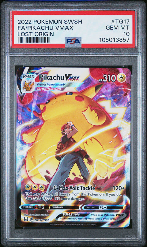 2022 Pokemon Sword & Shield Lost Origin Fa/Pikachu Vmax #TG17 PSA 10