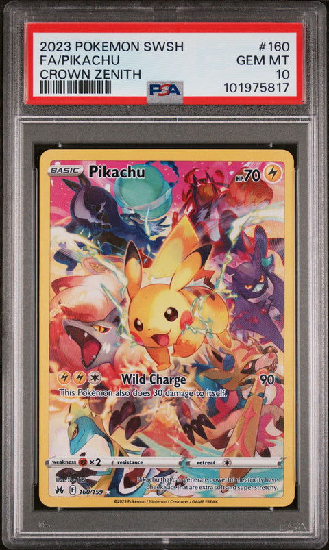 2023 Pokemon Sword And Shield Crown Zenith Fa/Pikachu #160 PSA 10