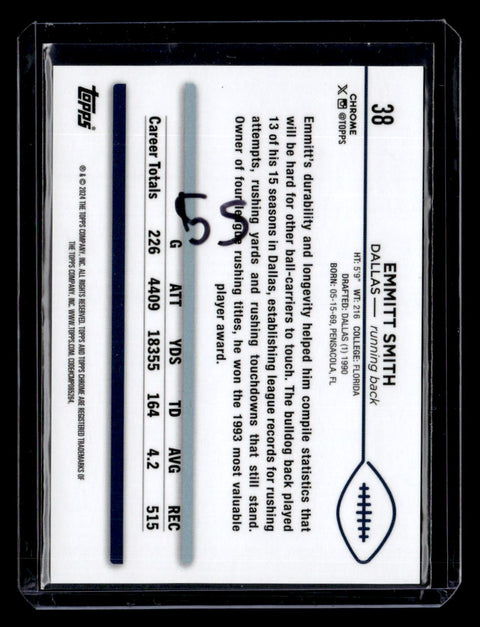 2024 Topps Chrome Sapphire Edition #38 Emmitt Smith Gold Sapphire #/50