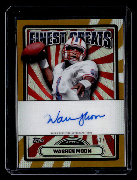 2024 Finest #FG-WM Warren Moon Finest Greats Autographs Gold Refractor #/50
