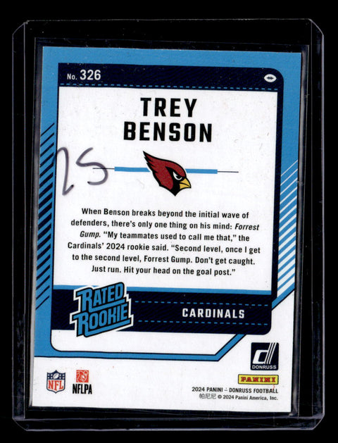2024 Donruss #326 Trey Benson Rated Rookies Orange