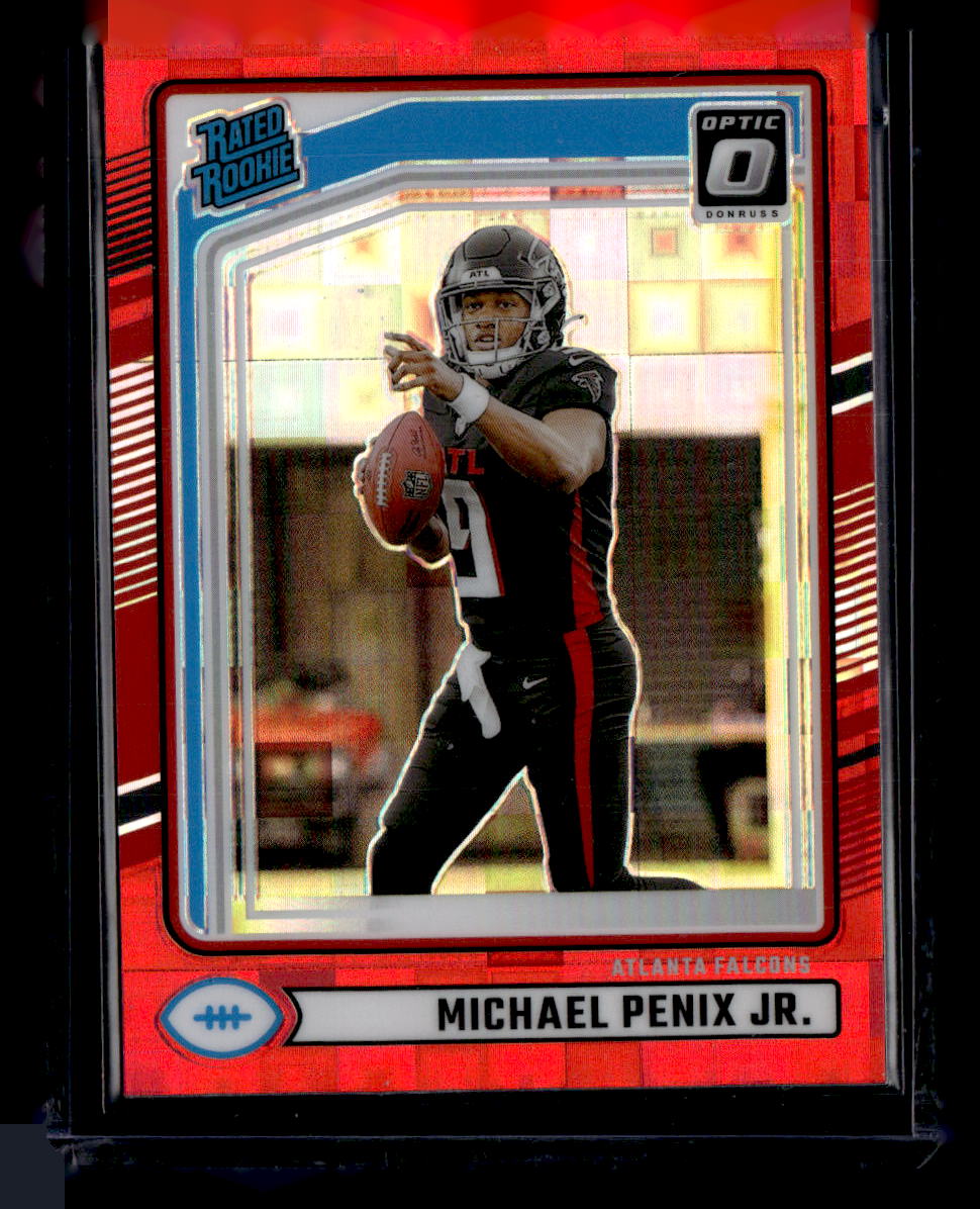 2024 Donruss #308 Michael Penix Jr. Optic Rated Rookies Preview Red Wave