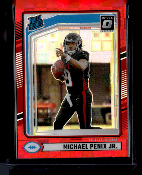 2024 Donruss #308 Michael Penix Jr. Optic Rated Rookies Preview Red Wave