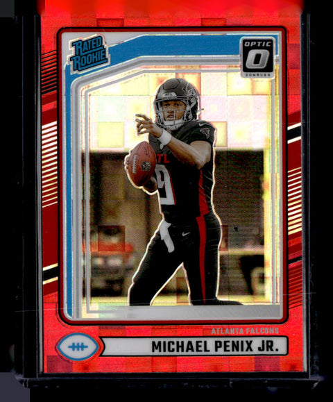 2024 Donruss #308 Michael Penix Jr. Optic Rated Rookies Preview Red Pandora