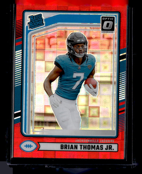 2024 Donruss #313 Brian Thomas Jr. Optic Rated Rookies Preview Red Pandora