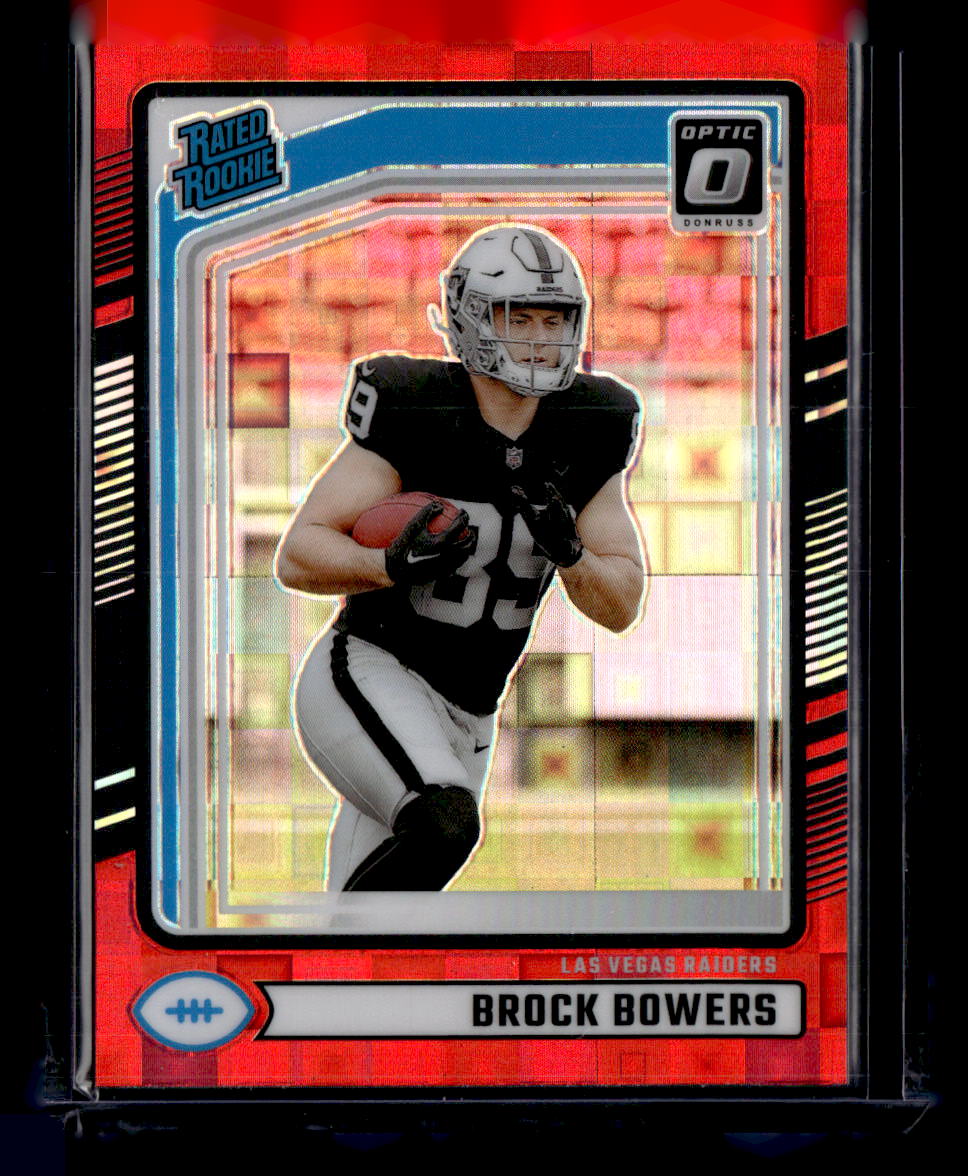 2024 Donruss #394 Brock Bowers Optic Rated Rookies Preview Red Pandora