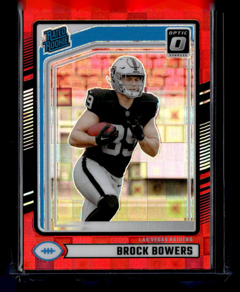 2024 Donruss #394 Brock Bowers Optic Rated Rookies Preview Red Pandora