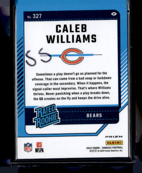 2024 Donruss #327 Caleb Williams Optic Rated Rookies Preview Red Pandora