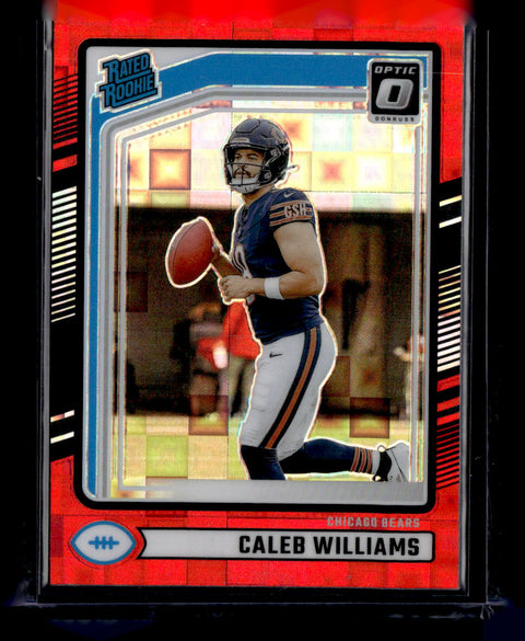 2024 Donruss #327 Caleb Williams Optic Rated Rookies Preview Red Pandora