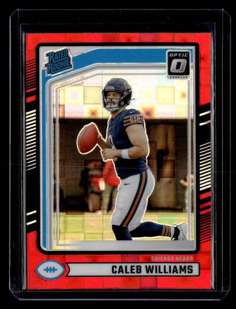 2024 Donruss #327 Caleb Williams Optic Rated Rookies Preview Red Pandora