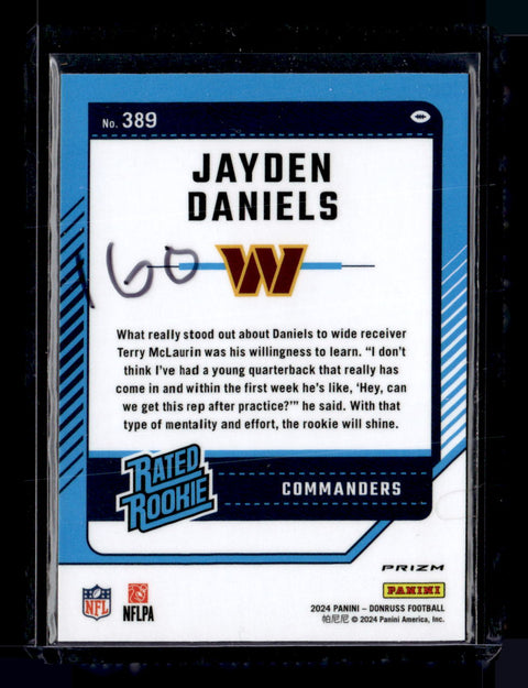 2024 Donruss #389 Jayden Daniels Optic Rated Rookies Preview Red Pandora