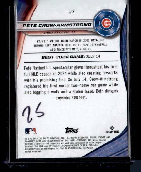 2024 Bowman's Best #17 Pete Crow-Armstrong Green Mini-Diamond Refractors #/99