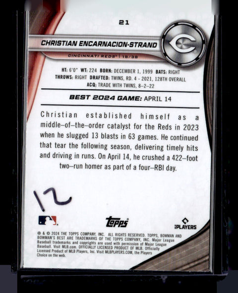 2024 Bowman's Best #21 Christian Encarnacion-Strand Refractors