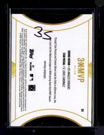 2025 Topps Welcome to the Club: 3X MVP #D9 Ohtani / Musial SN125 Duals Pink Foil
