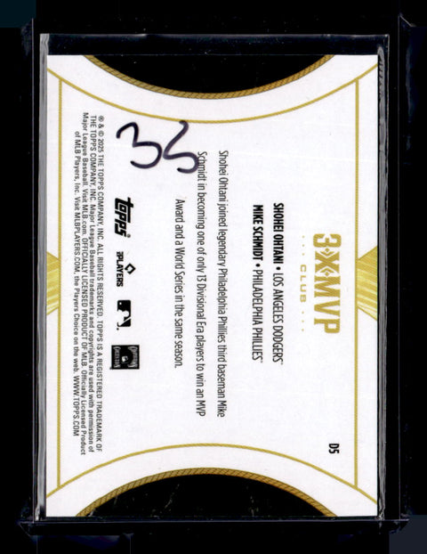 2025 Topps Welcome to the Club: 3X MVP #D5 Ohtani / Schmidt Duals Pink Foil