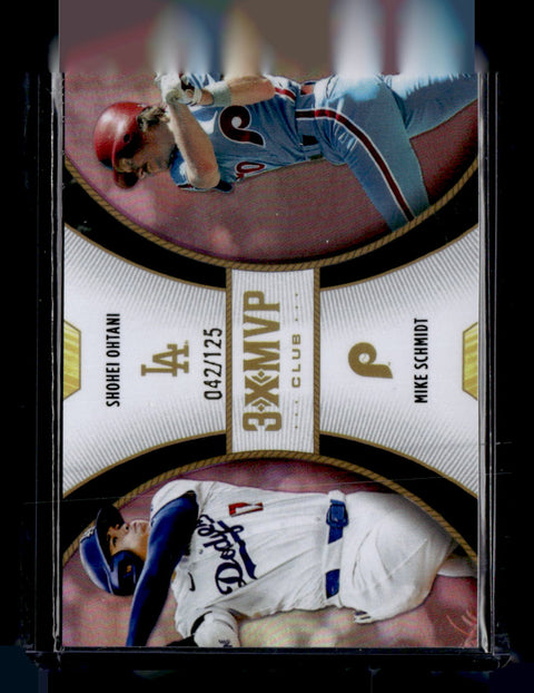 2025 Topps Welcome to the Club: 3X MVP #D5 Ohtani / Schmidt Duals Pink Foil