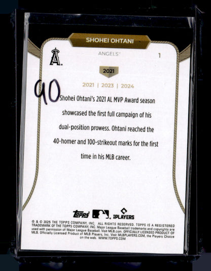 2025 Topps Welcome to the Club: 3X MVP #1 Shohei Ohtani Blue Foil #/150