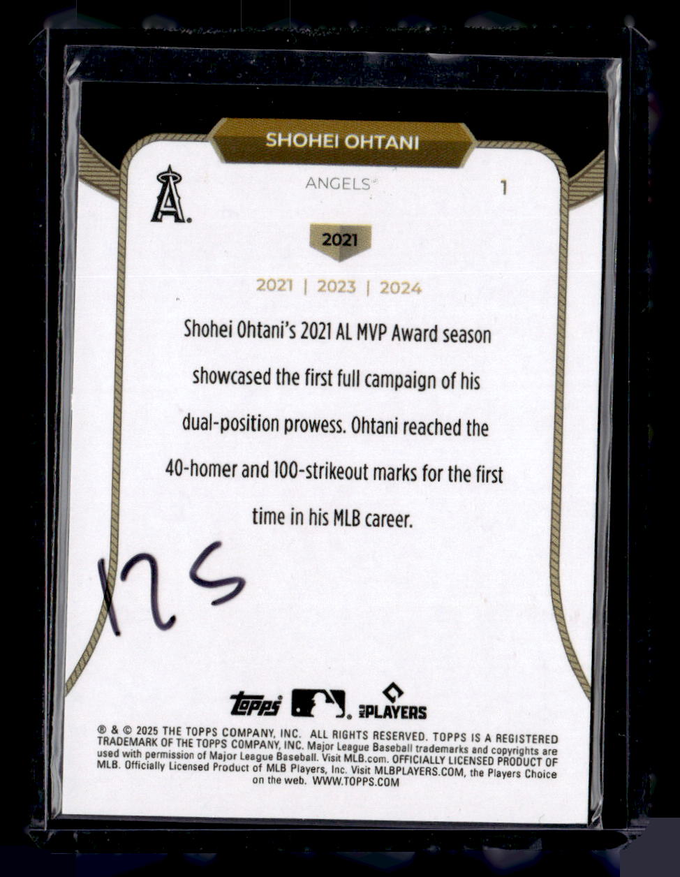 2025 Topps Welcome to the Club: 3X MVP #1 Shohei Ohtani Gold Foil #/50
