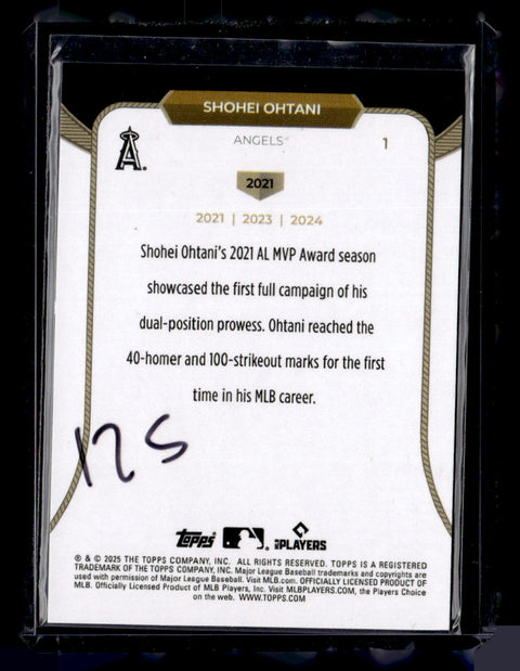 2025 Topps Welcome to the Club: 3X MVP #1 Shohei Ohtani Gold Foil #/50
