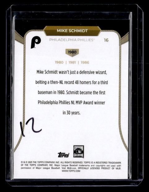 2025 Topps Welcome to the Club: 3X MVP #16 Mike Schmidt Pink Foil #/125