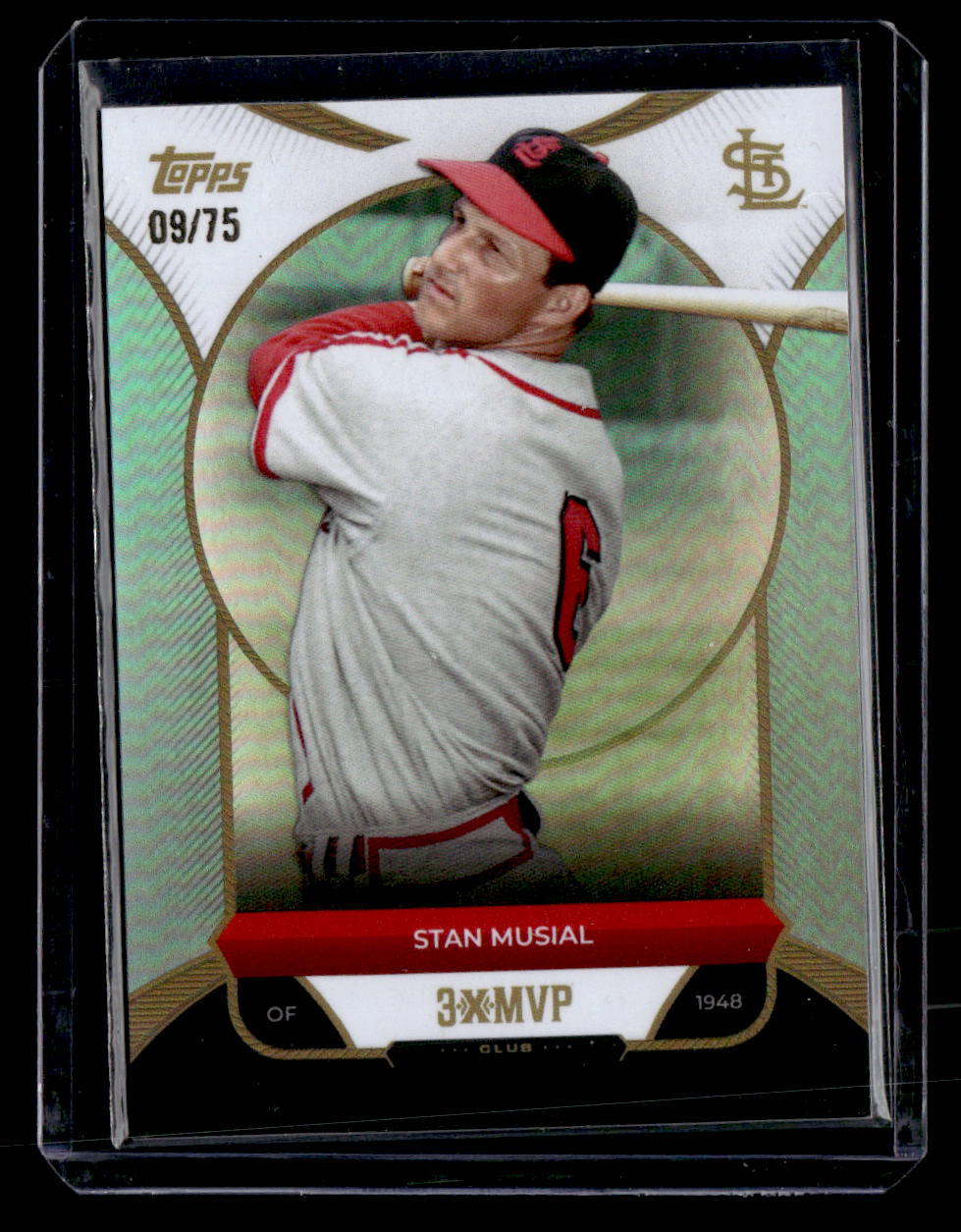 2025 Topps Welcome to the Club: 3X MVP #30 Stan Musial Aqua Foil #/75