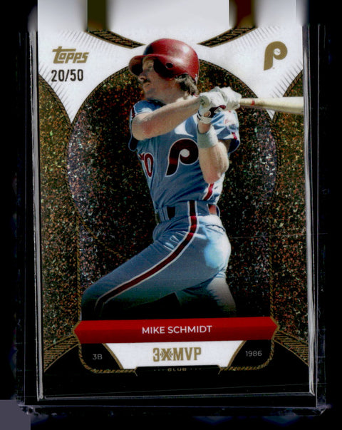 2025 Topps Welcome to the Club: 3X MVP #18 Mike Schmidt Gold Stardust Foil #/50
