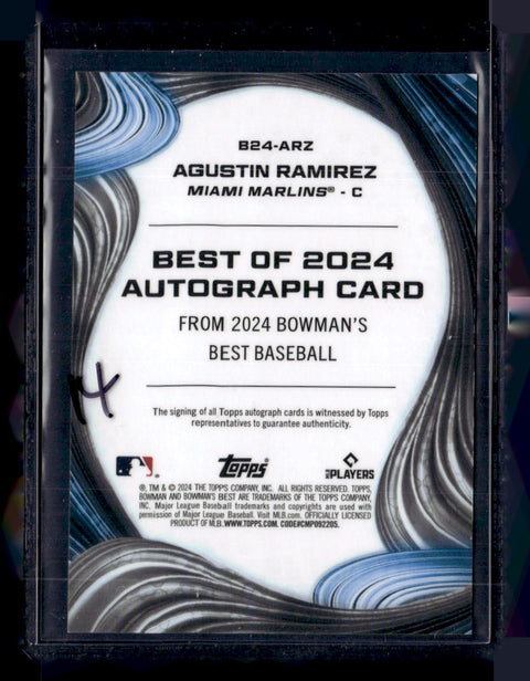 2024 Bowman's Best #B24-ARZ Agustin Ramirez Best of 2024 Autographs Blue #/150