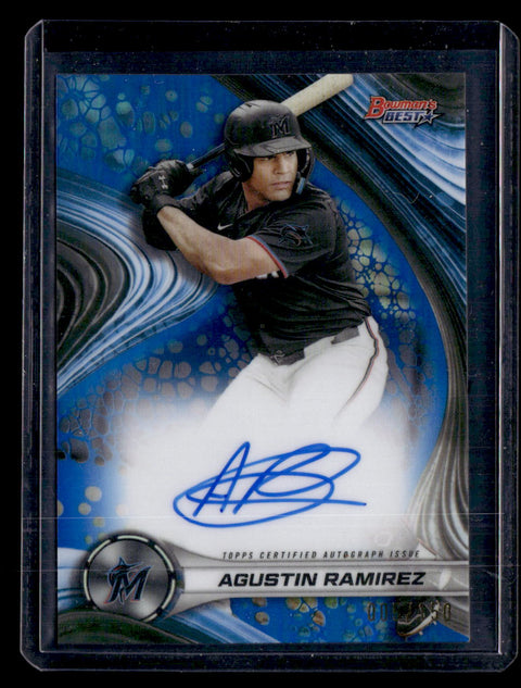 2024 Bowman's Best #B24-ARZ Agustin Ramirez Best of 2024 Autographs Blue #/150