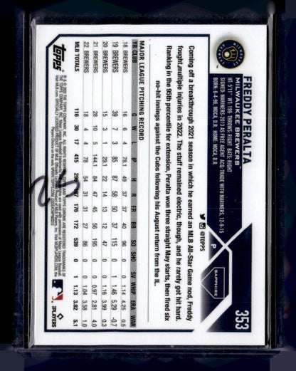 2023 Topps Chrome #353 Freddy Peralta Orange Cracked Ice #/25