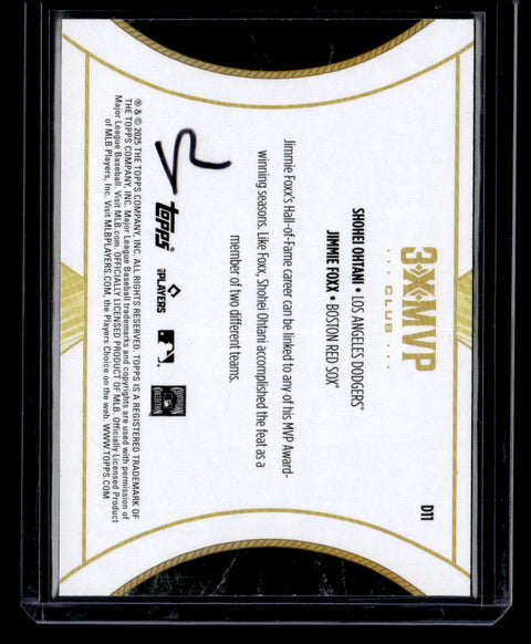 2025 Topps Welcome to the Club: 3X MVP #D11 Shohei Ohtani / Jimmie Foxx Duals
