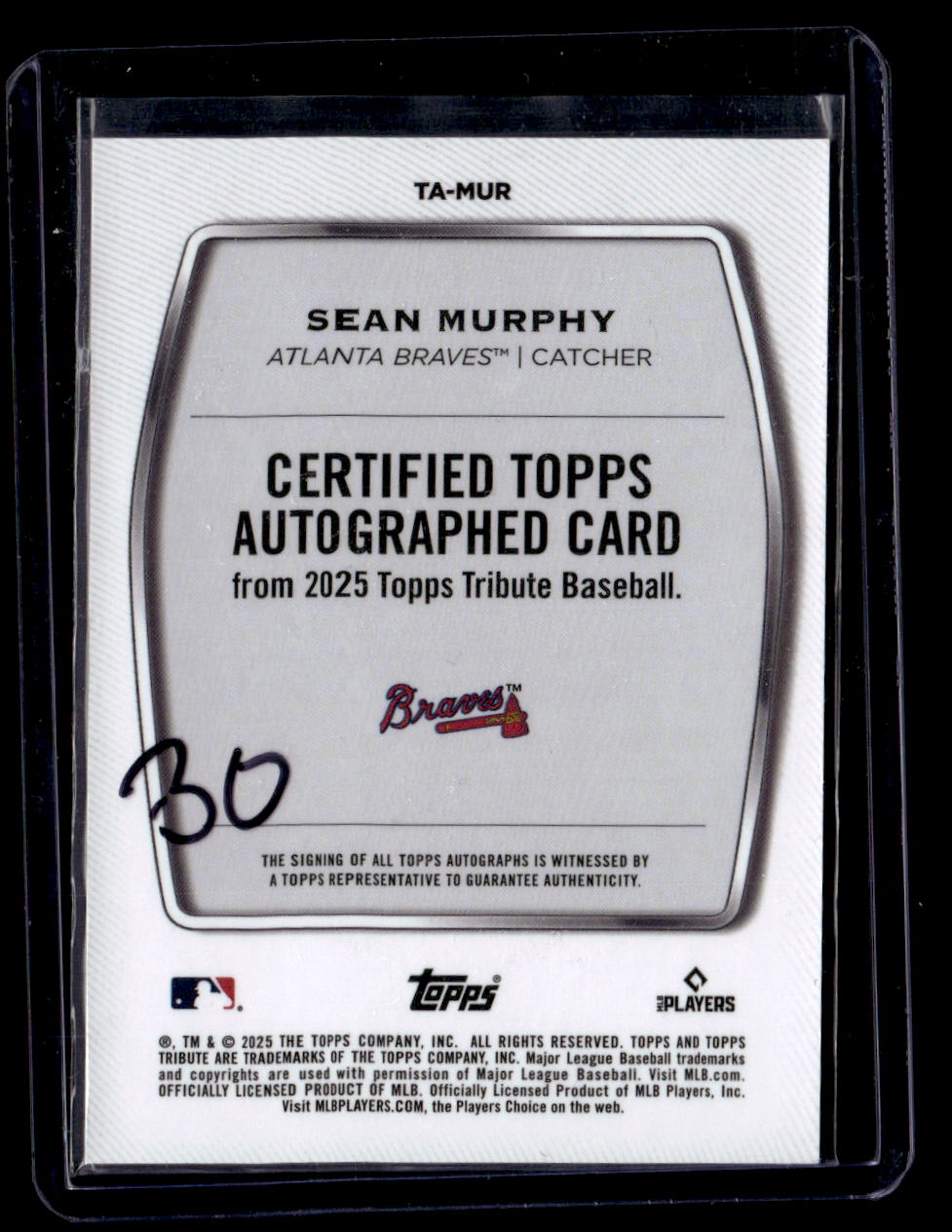 2025 Topps Tribute #TA-MUR Sean Murphy Tribute Autographs Purple #/50