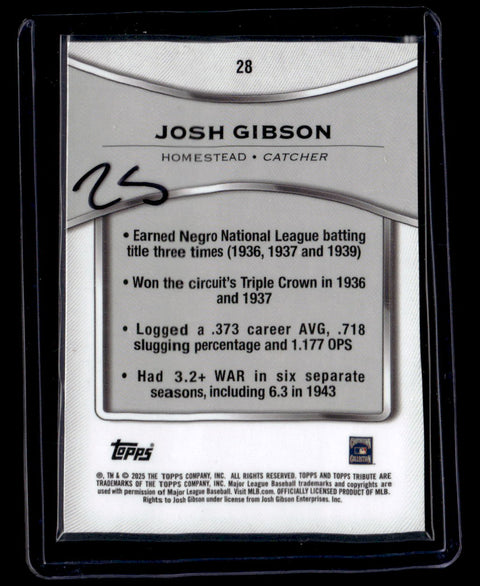2025 Topps Tribute #28 Josh Gibson Orange #/25