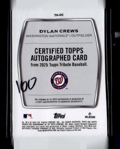 2025 Topps Tribute #TA-DC Dylan Crews Tribute Autographs Purple #/50