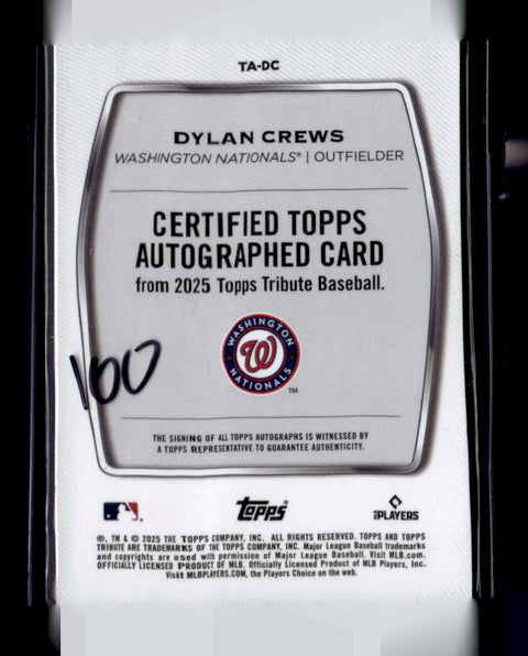 2025 Topps Tribute #TA-DC Dylan Crews Tribute Autographs Purple #/50