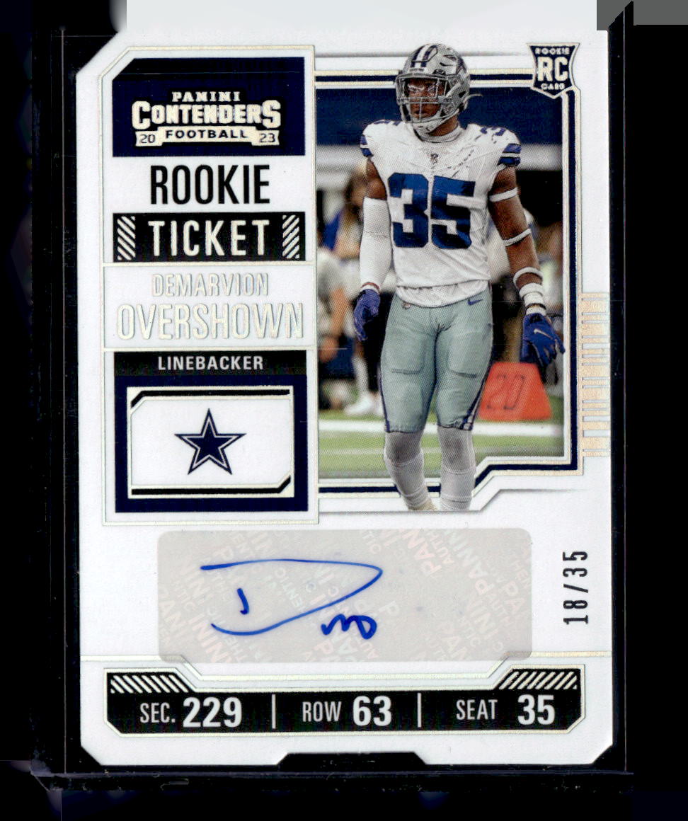 2023 Panini Contenders #229 Demarvion Overshown Season Ticket Stub #/35
