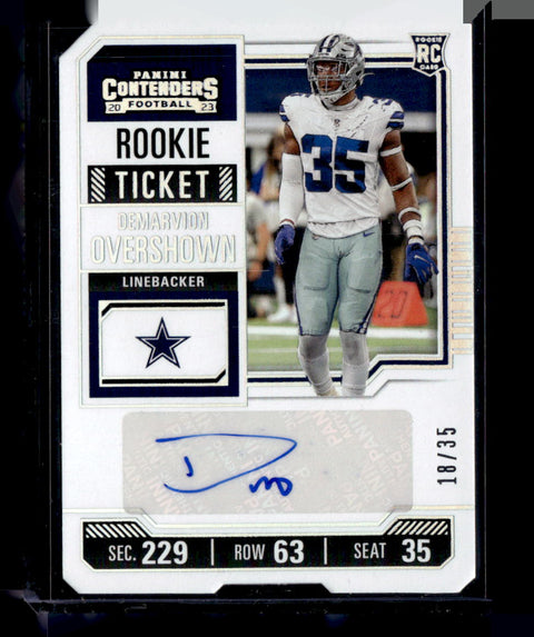 2023 Panini Contenders #229 Demarvion Overshown Season Ticket Stub #/35
