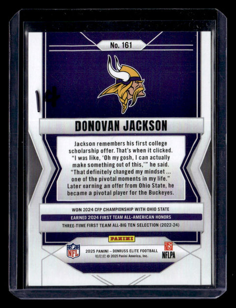 2025 Donruss Elite #161 Donovan Jackson Teal Matrix #/499
