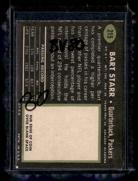 1969 Topps #215 Bart Starr