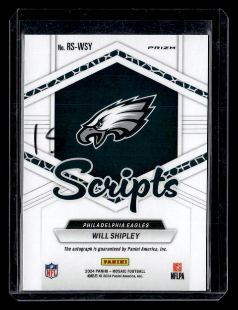 2024 Panini Mosaic #RS-WSY Will Shipley Rookie Scripts