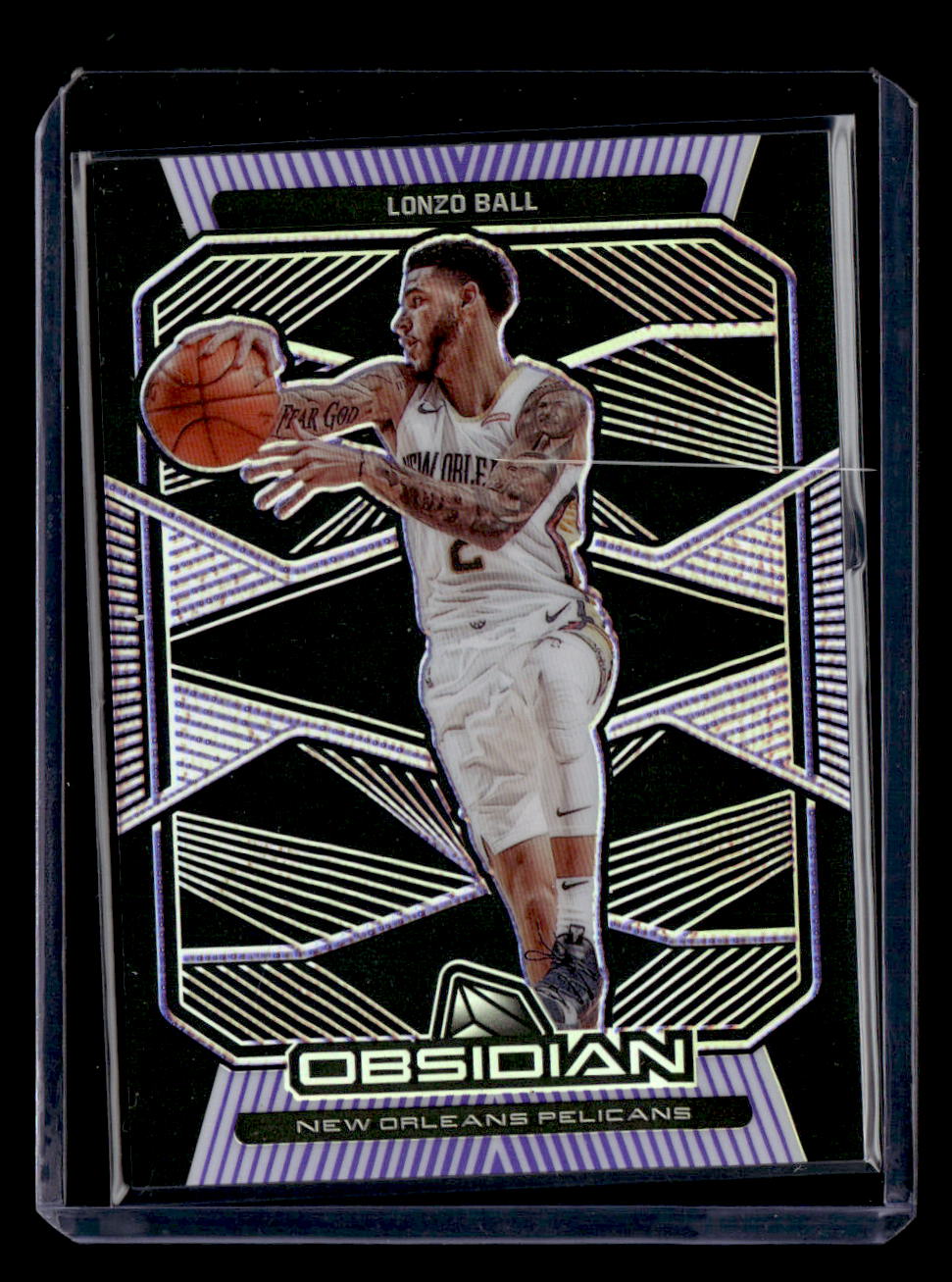 2019-20 Panini Obsidian #18 Lonzo Ball Electric Etch Purple #/75